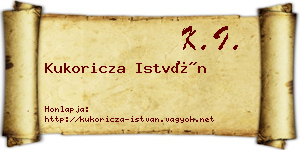 Kukoricza István névjegykártya